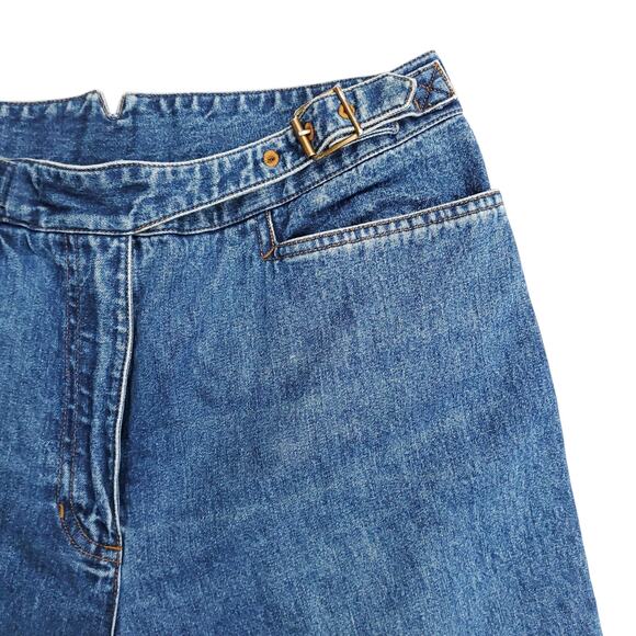 Vintage Ralph Lauren Jeans Co Blue Jeans Straight Leg Attached Belt Detail Sz 8 - Picture 3 of 9